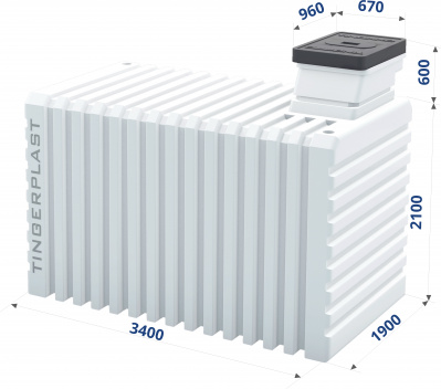 Пластиковый бесшовный погреб Tingard OPTIMUM XXL (Т3500)